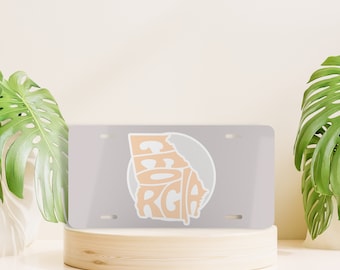 Georgia Decorative License Plate, GA Front License Plate, State License Plate, Cute Vanity License Plate, Car Accessory, Cute Gift Idea