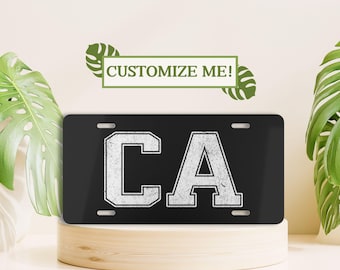 Custom License Plate, Retro License Plate, Personalized Car Accessory, Black Front License Plate, Cute Car Accessory, Custom Gift Idea