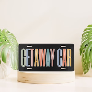 Funny License Plate, Retro Colors Front License Plate, Black Vanity License Plate, Cute Car Accessory, Funny Gift Idea, Cute License Plate