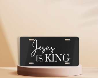 Christian License Plate, Black Front License Plate, Jesus Vanity License Plate, Metal License Plate, Jesus Car Accessory, Cute Car Decor