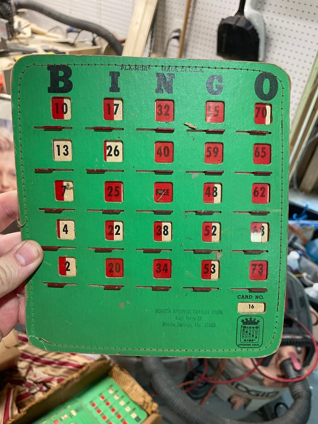 2 Green Vintage Bingo Cards Numbered Plamor BINGO KING Etsy