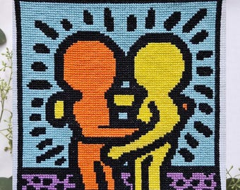 Pop Art Cross Stitch Pattern | Instant Download PDF | Best Buddies Painting