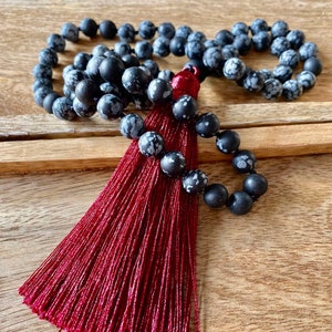 Snowflake Obsidian Gemstone Necklace