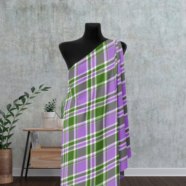 Pride Plaid Fabric, Genderqueer Clothing, Genderqueer Pride, Genderqueer, Subtle Genderqueer Design, Gender Queer, Activewear Fabric