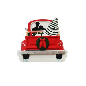 Engaged Love Couple Red Truck Couple Personalized Christmas Ornament new home Decoration free personalization