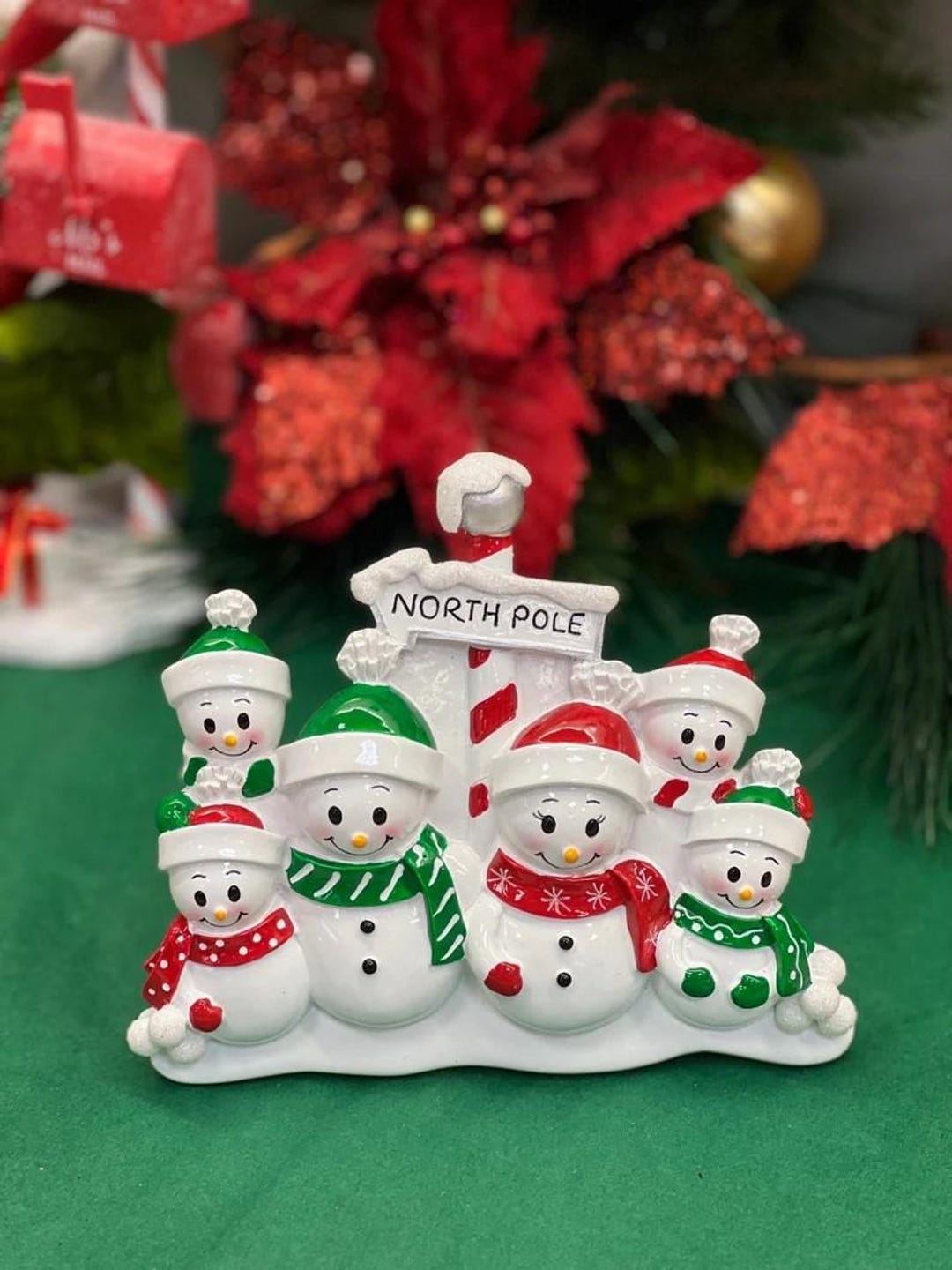 Snowman North Pole Family of 6 Table Topper Ornament Christmas, Free ...
