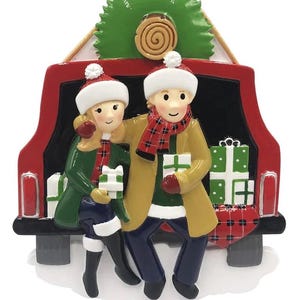 Woody Car Family of 2 Personalized Christmas Ornament Couple free personalization