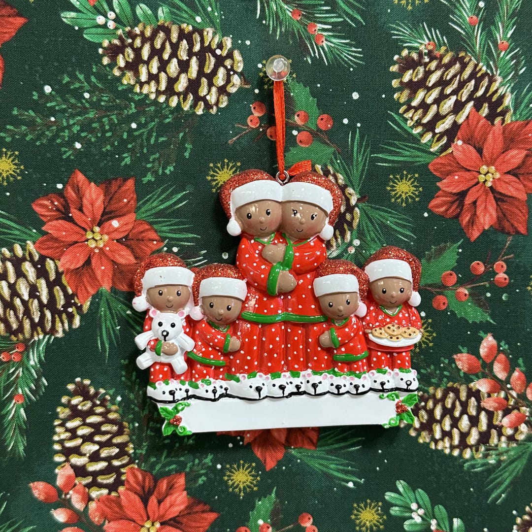 Pajama Family of 6 Personalized Christmas Ornament - Etsy