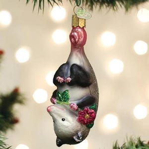 Blossom Opossum Old World Christmas Personalized Ornament