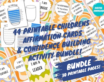 44 Printable Children's Affirmation Cards: Self-Esteem Activity (PDF)