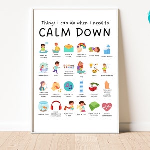 Beruhigungstechniken, Beruhigungs-Methoden, Weg zur Beruhigung, Entspannungstechniken für Kinder, Therapie-Ressourcen, Klassenzimmer-Poster, Therapie-Poster