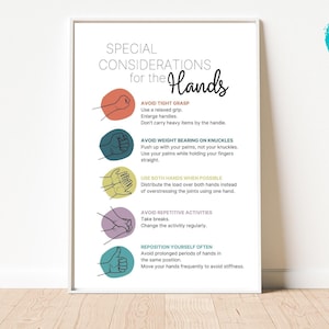 Hand Therapy Poster: Special Considerations for Hands (Digital Download)