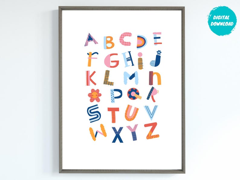 Colorful ABC Printable Poster: Classroom & Nursery Decor (digital ...