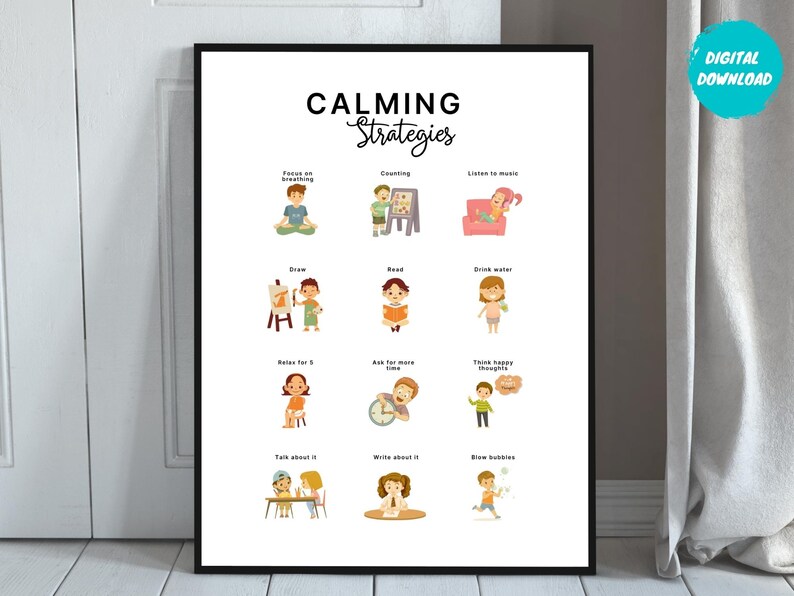 Calming Strategies Poster for Kids: Mindfulness Techniques (digital ...