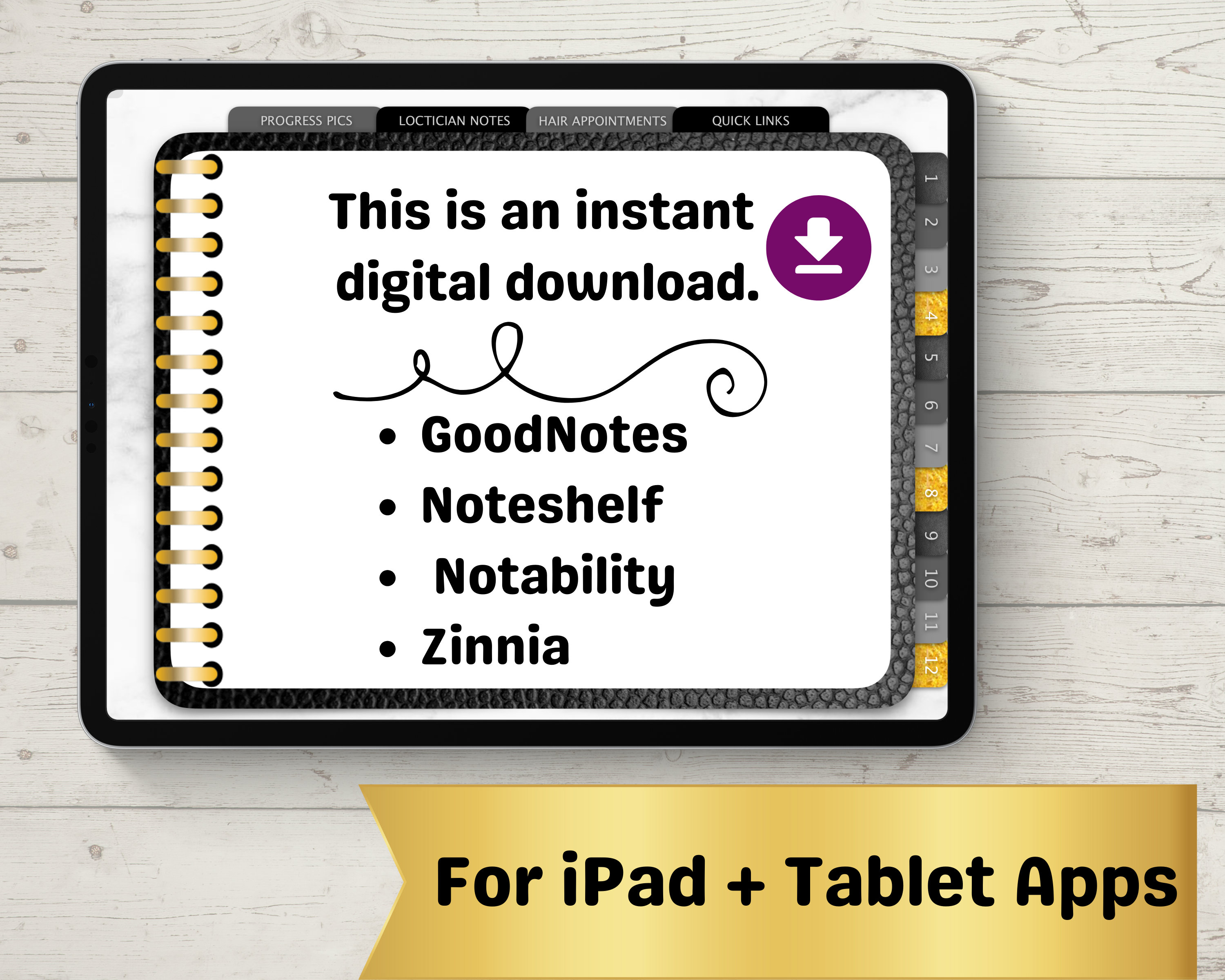 Microlocs Tool for Black Girl With Locks Digital Goodnotes Journal