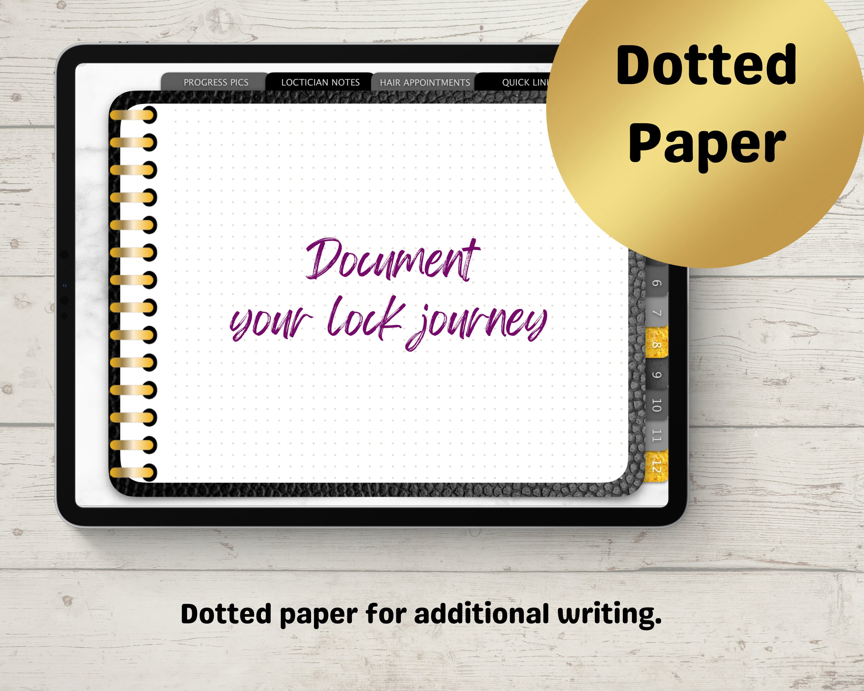 Microlocs Tool for Black Girl With Locks Digital Goodnotes Journal