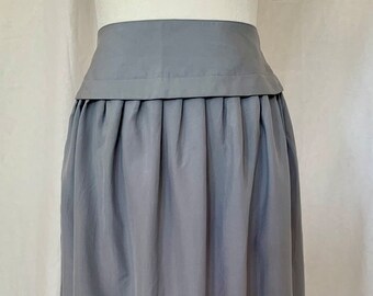 Vtg 80s 90s Vivante Grey Silk Skirt XS