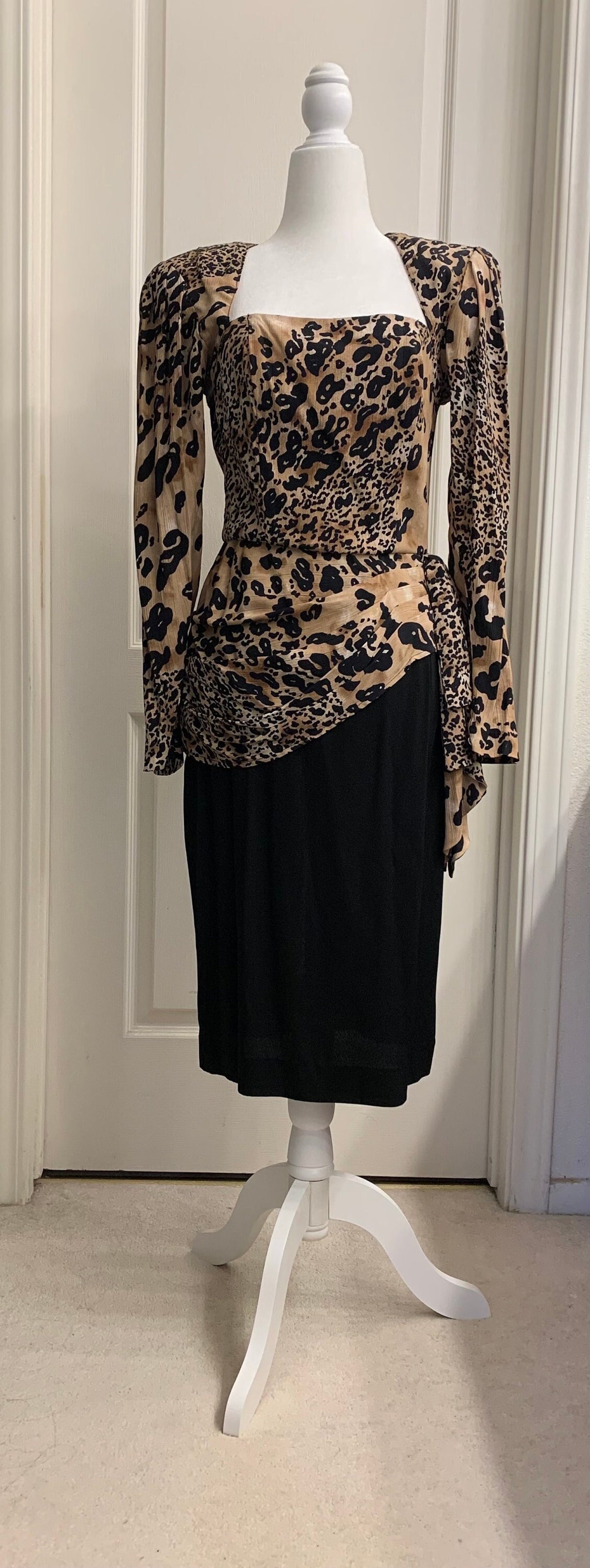 1980s DRAPED DRESS