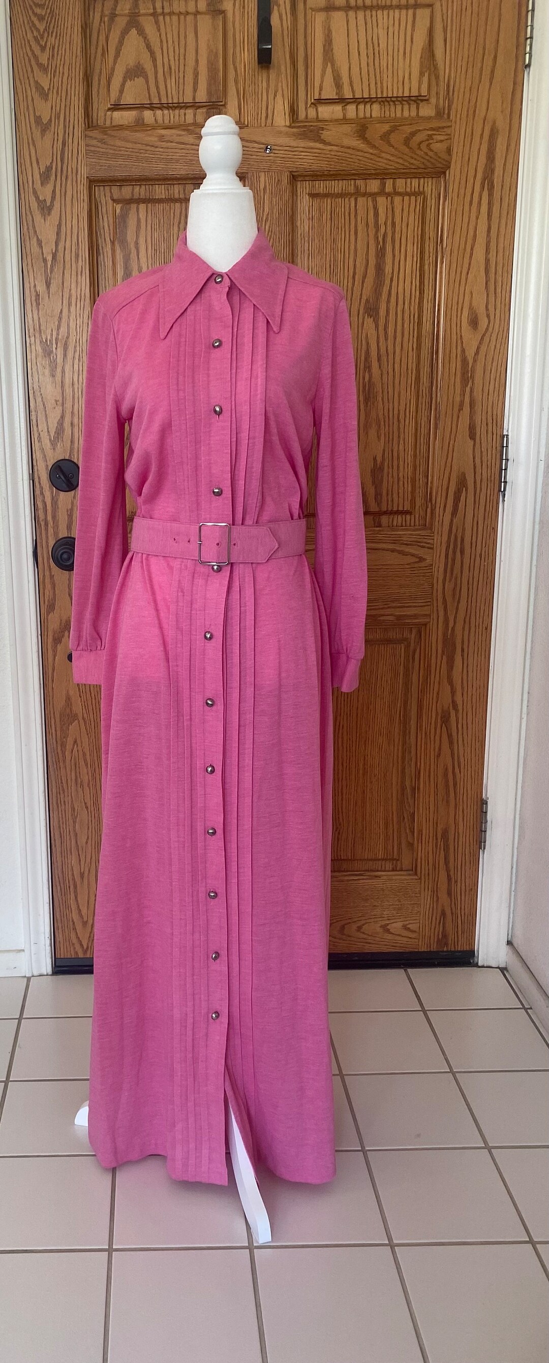 Vintage 1970s the Spectator Pink Knit Button Down Dress - Etsy