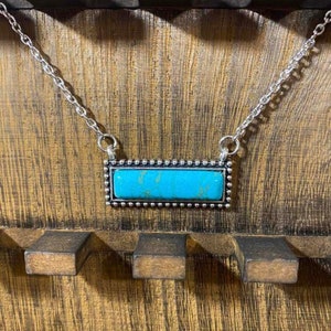 Turquoise Bar Necklace