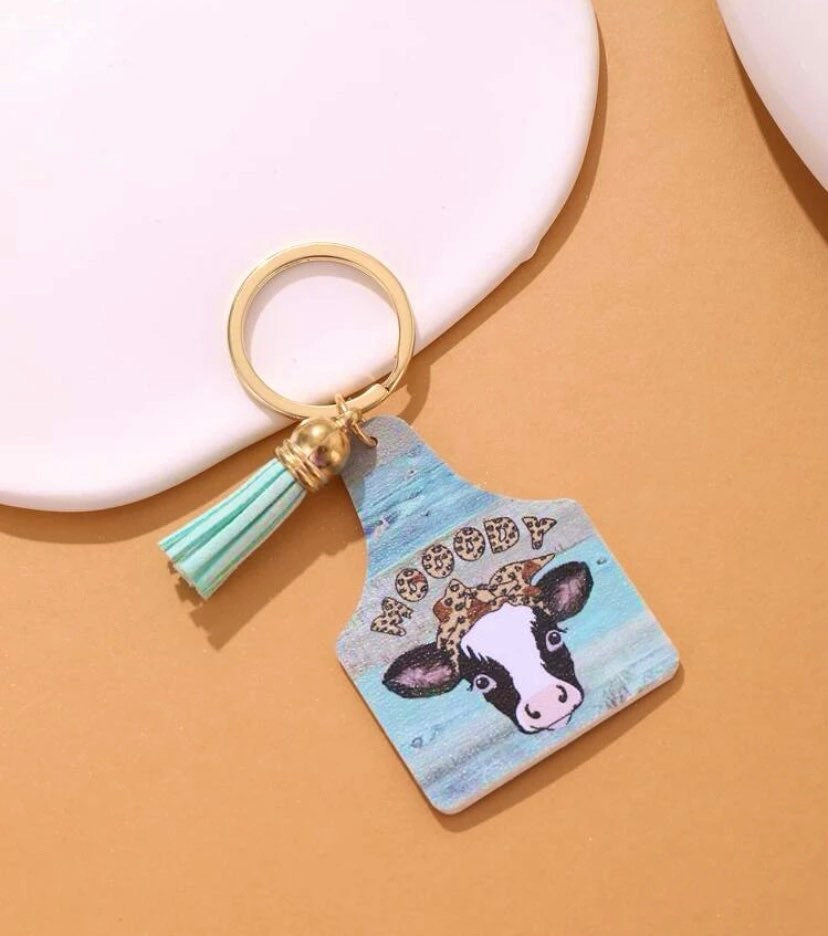 Cow Tag Keychain + Sticker Pack — CUTTING EDGZ