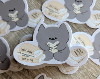 Read Books Maow Matte Vinyl Sticker | book lover gift library bookish librarian kindle sticker waterproof laptop decal water bottle sticker
