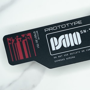 Cyberpunk Prototype Vinyl Sticker - Tech Decal 5.5x2 inches