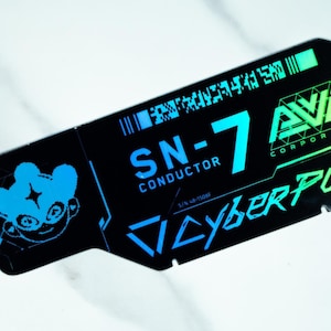 Cyberpunk Holographic Vinyl Sticker: Sci-Fi Gaming Dystopian Tech Decal, UV-Protected, Glossy/Matte