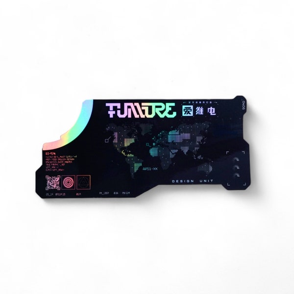Cyberpunk  Futuristic Holographic Vinyl Sticker | Future