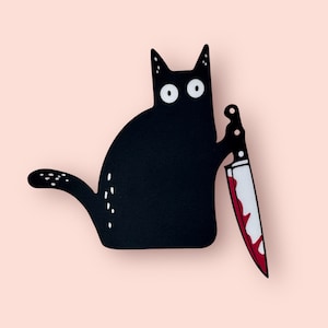 Evil Cat Vinyl Sticker: Midnight Menace Decal