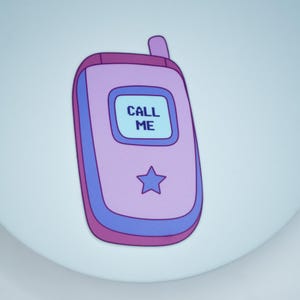 Retro 90s Klapphandy Aufkleber: 90s Nostalgischer 90s &quot;&quot;Call Me&quot;&quot; Aufkleber.&quot;