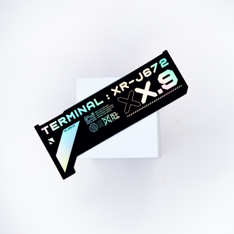 Holographic Vinyl Sticker | Terminal | Sci-fi Mech Decal | 2.4x6 ...
