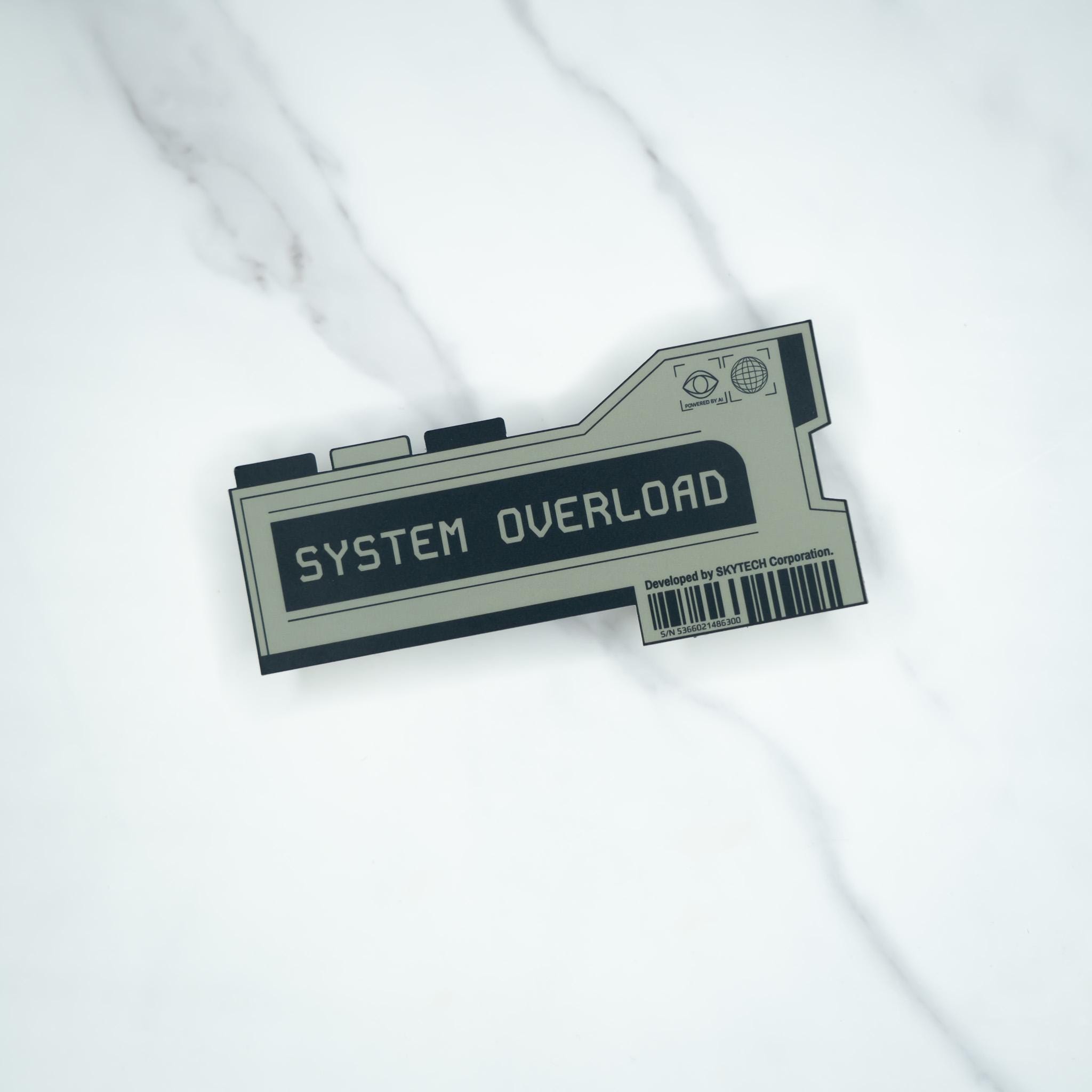 Overload Action Sticker Cyberpunk Vinyl Sticker: System Overload - Sci-fi Gaming Dystopian Tech ...