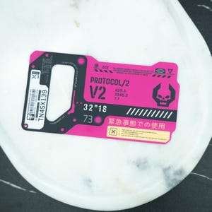 Cyberpunk Vinyl Sticker: Neon Pink Sci-Fi Gaming Dystopian Tech Decal - UV Protected, Glossy/Matte