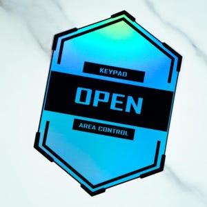 Holographic Cyberpunk Keypad Sticker: Sci-Fi Gaming Dystopian Tech Decal, UV-Protected, Glossy/Matte