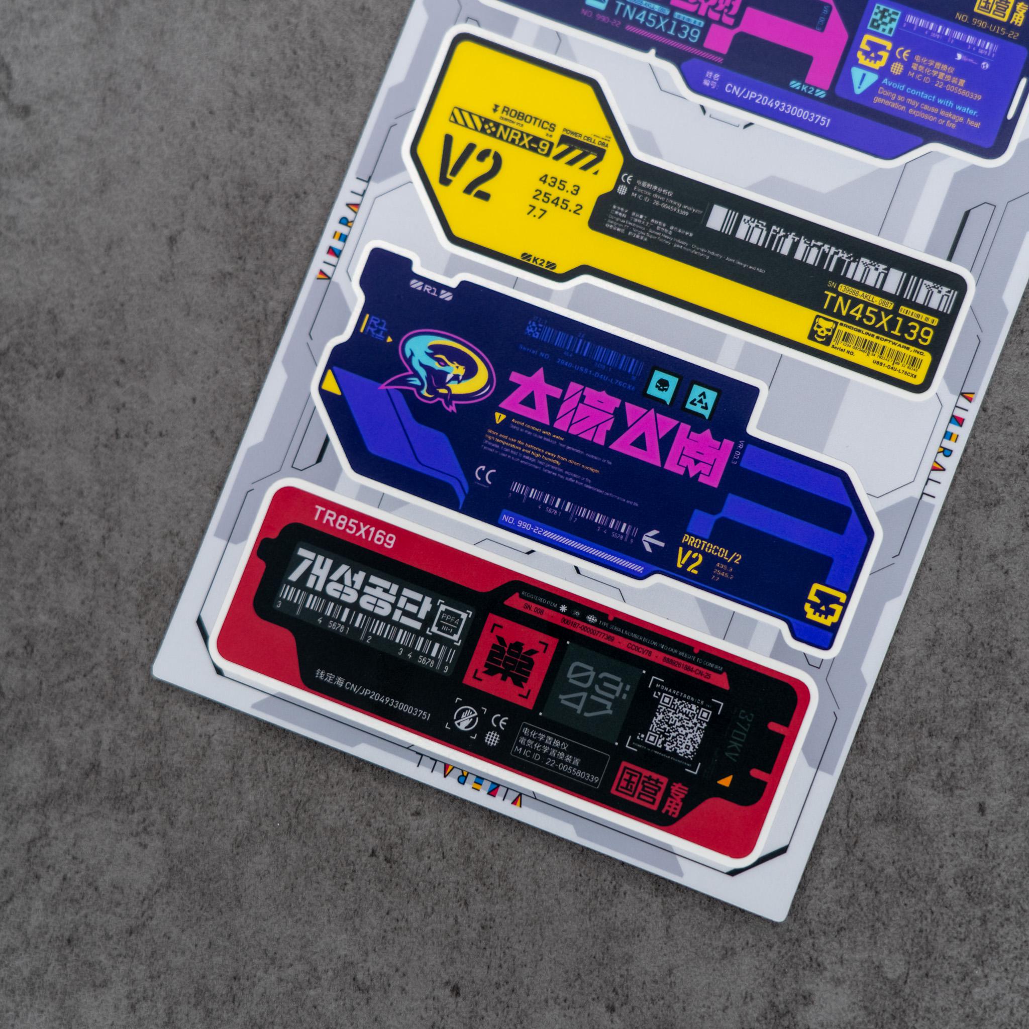 Cyberpunk Vinyl Sticker Set | 4 Decals | 5x7.25