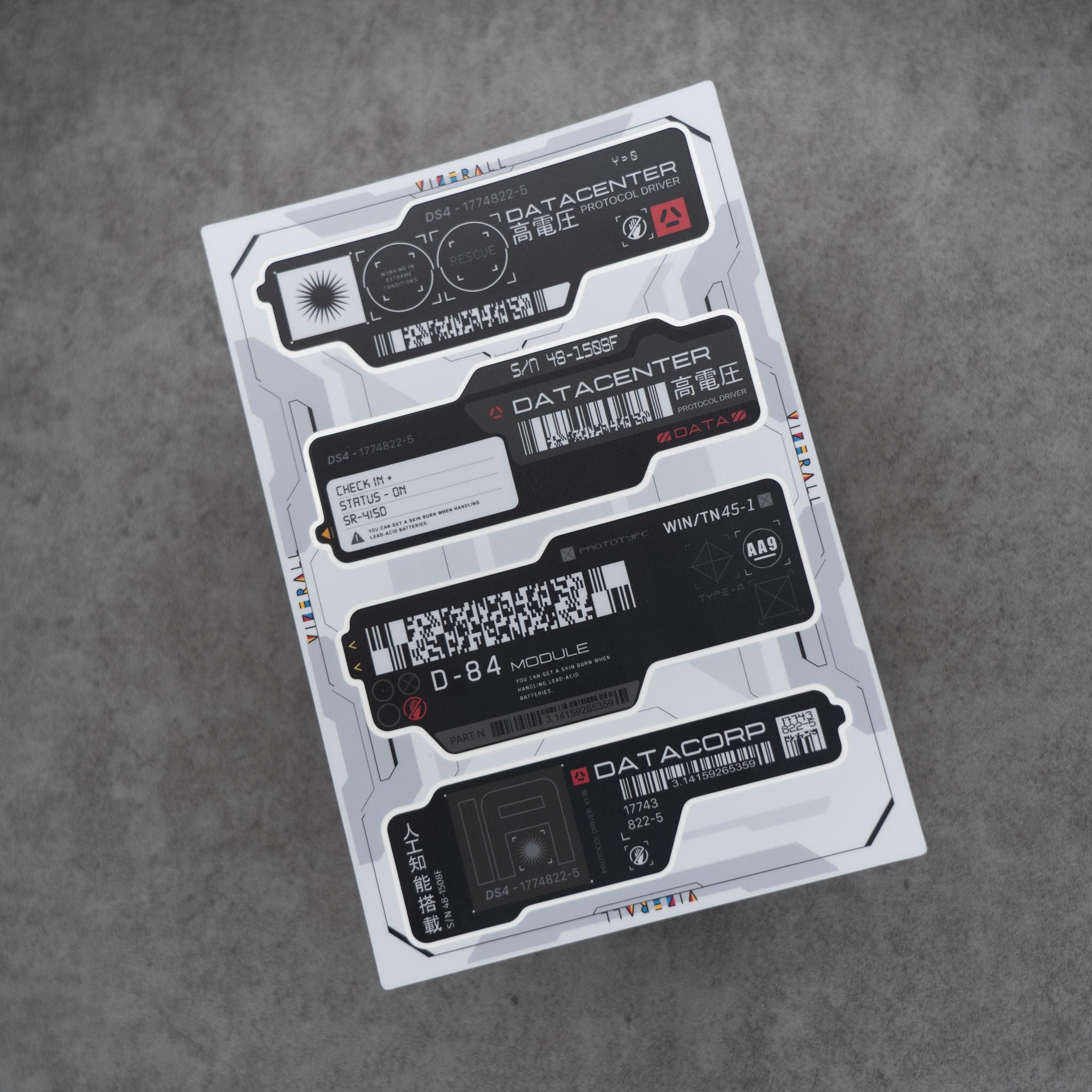 Hardware Sticker Cyberpunk Sticker Set, Industrial Hardware Console Gaming Decal Set ...