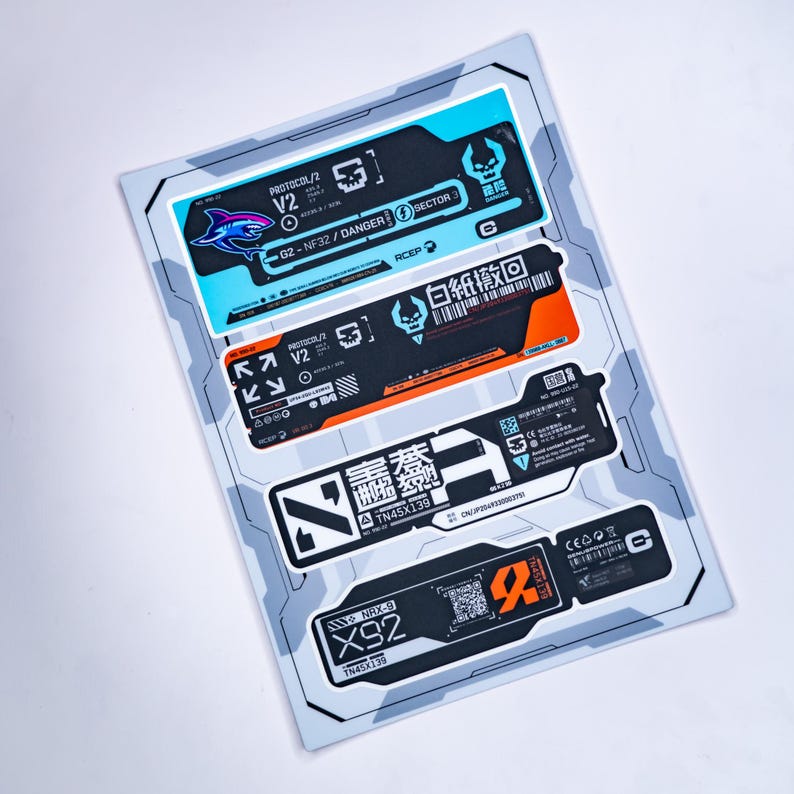 Cyberpunk Neon Vinyl Sticker Pack | 19 Stickers | 5 Sheets | 5x7.25 ...