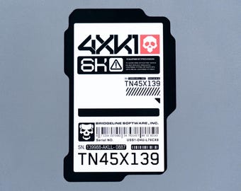 Cyberpunk Sticker, 4XK1 Black White Equipment Provision Decal