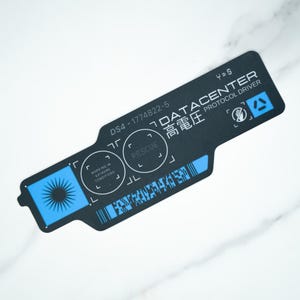 Cyberpunk Blue Datacenter Vinyl Sticker: Sci-Fi Gaming Dystopian Tech Decal