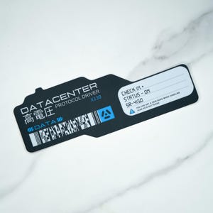 Cyberpunk Vinyl Sticker: Blue Datacenter Protocol - Sci-Fi Gaming Dystopian Tech Decal