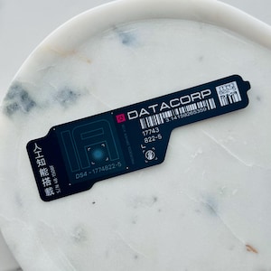 Cyberpunk Vinyl Sticker: Datacorp Interface - Sci-Fi Gaming Dystopian Tech Decal, UV-Protected, Glossy/Matte
