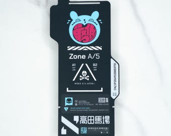 Cyberpunk Sticker, Zone A/5 Takadanobaba Decal - Black, Blue