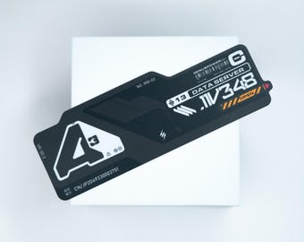 Sticker vinyle Cyberpunk : serveur de données - Sticker technique dystopique pour jeu de science-fiction (1,9 x 5,5 pouces)