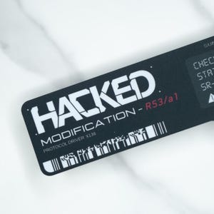 Hacked Modification Cyberpunk Vinyl Sticker | Premium Sci-Fi Decal 1.8x5.5&quot; | Tech Decal for Laptops, Bottles, Tech Gear, Gaming, Outdoor