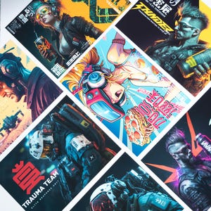 Cyberpunk Postcard Set: 12 Postcards - Archival Paper, Ultra-Smooth Matte, 235GSM, 5x7 inches
