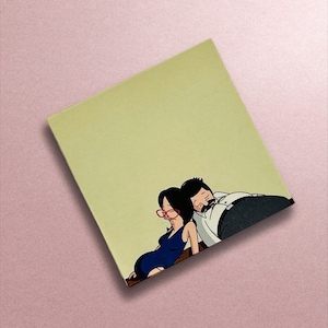 Bob&#39;s Burgers Sticky Notes Bob & Linda Sleeping on Couch | Premium Sticky Pad | 3x3in, 50 Sheets, Desk Decor, Fan Gift, Funny, Parent Life