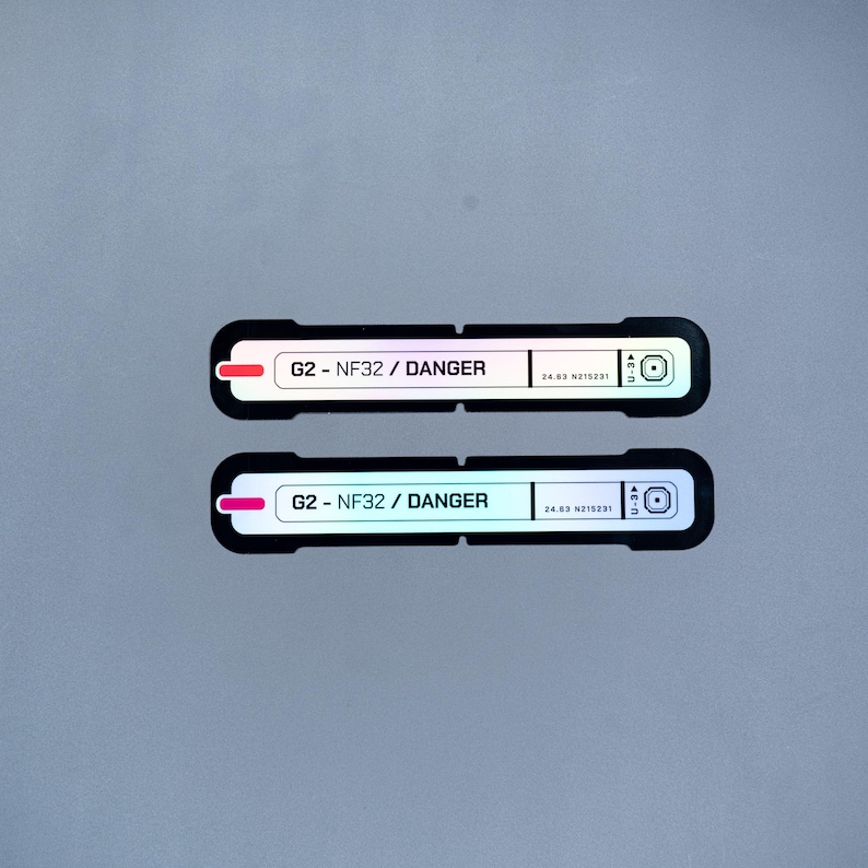 Holo Cyberpunk Sticker, G2 Danger Twin Pack, Industrial Techwear Warning Vinyl Decal image 3