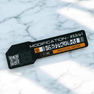 Cyberpunk Vinyl Sticker: Yellow Modification - Sci-Fi Gaming Dystopian Tech Decal, UV-Protected, Glossy/Matte