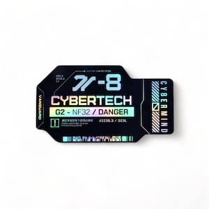 Cyberpunk Futuristisch Holographischer Vinyl-Aufkleber | Cybergeist